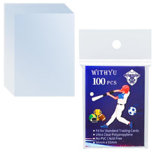 Carica l'immagine nel visualizzatore di Gallery, 100 buste morbide ultra trasparenti per carte da gioco standard, 6,3 x 8,9 cm, per sport, mini foto