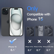 Carica l'immagine nel visualizzatore di Gallery, JETech Cover Magnetica Opaca per iPhone 15, Nero