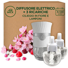 Carica l'immagine nel visualizzatore di Gallery, Air Wick Diffusore Elettrico di Oli Essenziali, 1 Diffusore Elettrico Gadget e 3 Ricariche, Fragranza Fiori di Ciliegio 