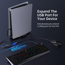 Carica l'immagine nel visualizzatore di Gallery, ANDTOBO Cavo Sdoppiatore USB, Cavo Doppio USB Maschio Femmina Y Splitter Per PC/iPhones/Dischi Rigidi Esterni - Nero