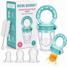 Carica l'immagine nel visualizzatore di Gallery, Ciuccio Frutta Neonati Evolutivo Silicone Senza BPA 3 Misure Blu