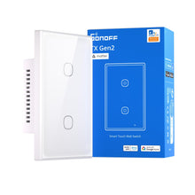 Carica l'immagine nel visualizzatore di Gallery, SONOFF TX Gen2 Interruttore Touch Intelligente per Parete: 2 Canali, Pannello Tipo 120, Wi-Fi 2.4GHz, App eWeLink, Compa