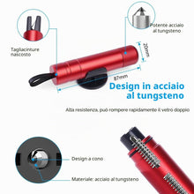 Carica l'immagine nel visualizzatore di Gallery, URAQT Taglia Cinture di Sicurezza e Rompivetro per Auto, 2 Pezzi Rompi Finestrino per Auto, con 2 Supporti, Strumento di