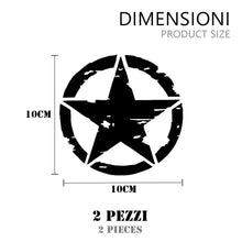 Carica l'immagine nel visualizzatore di Gallery, 2 Pezzi Adesivo Stella Militare Nera – Diverse Dimensioni 25cm 20cm 15cm 10cm – Diversi colori - Adesivi per 4x4 off Roa