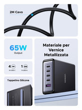 Carica l'immagine nel visualizzatore di Gallery, UGREEN Zapix 65W Caricatore USB C Multiplo Stazione di Ricarica GaN