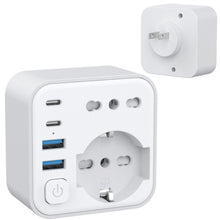 Carica l'immagine nel visualizzatore di Gallery, Adattatore Presa Giappone, 6 in 1 Adattatore Giappone Italiano con 4 USB, per Cina, Filippine, America, Canada, 3680W, S