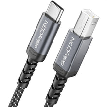 Carica l'immagine nel visualizzatore di Gallery, deleyCON 1m Cavo Stampante USB C (Per Stampanti, Scanner, MIDI) USB-C a B, Intrecciato + Connettori in Metallo, per HP S
