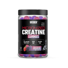 Carica l'immagine nel visualizzatore di Gallery, Weider Micronized Creatine Gummies (60 caramelle gommose) gusto DUO Fragola–Mora, 3,5g Creatina Monoidrato 200 MESH/porz