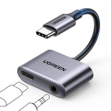 Carica l'immagine nel visualizzatore di Gallery, UGREEN Adattatore USB C a Jack 3,5 mm e Ricarica Rapida PD 30W