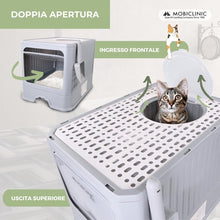 Carica l'immagine nel visualizzatore di Gallery, Mobiclinic® pets, Lettiera per gatti coperta, Cassetto estraibile, Include palett, Catbox, Doppia entrata frontale e sup