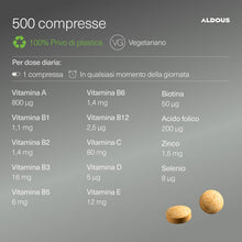 Carica l'immagine nel visualizzatore di Gallery, Multivitaminico Completo - 500 compresse - + 1 anno - Difese Immunitarie