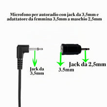 Carica l'immagine nel visualizzatore di Gallery, Microfono per auto da 3,5 mm stereo, radio, GPS, DVD, unità principale, microfono di ricambio per Sony, Pioneer, Kenwood
