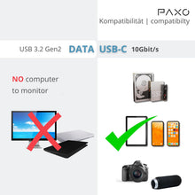 Carica l'immagine nel visualizzatore di Gallery, PAXO Cavo da USB C a USB C da 0,5 m, trasferimento dati a 10 Gbps, USB 3.2 Gen2x1, cavo di ricarica e cavo dati USB tipo