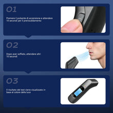 Carica l'immagine nel visualizzatore di Gallery, Etilometro Portatile Professionale Alta precisione | Alcol Test Digitale di Precisione con Display LCD &amp; Allarme 3 Color