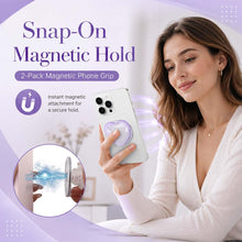 Carica l'immagine nel visualizzatore di Gallery, 2 Pezzi Supporto magnetico con design cuore per smartphone, impugnatura pieghevole, compatibile con tablet