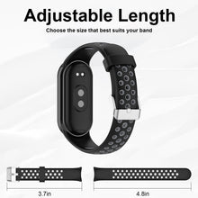 Carica l'immagine nel visualizzatore di Gallery, Cinturini per Xiaomi Band 8, Regolabile Silicone Cinturino di Ricambio per Xiaomi Mi Band 8, Sportivo Braccialetto Ricam