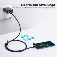 Carica l'immagine nel visualizzatore di Gallery, aceyoon 240W Multi Cavo di Ricarica 4 in 1 Caricatore USB Ricarica Multiplo,1.2M USB C/A a Lighting/USB C Cavo di Ricari