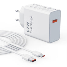 Carica l'immagine nel visualizzatore di Gallery, 67W Caricatore Rapido Turbo USB C per Xiaomi Redmi Cavo 6A Type C Cable 1M