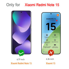 Carica l'immagine nel visualizzatore di Gallery, WFTE [2-Pezzi Vetro Temperato per Xiaomi Redmi Note 15 5G/4G Pellicola Protettiva 3D Copertura Completaper [Durezza 9H][