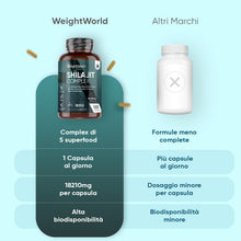 Carica l'immagine nel visualizzatore di Gallery, Shilajit Complex 18210mg, 120 Capsule Vegane, 1 al Giorno (per 4 Mesi), con Ashwagandha Bio, Curcuma Bio, Lions Mane Mus