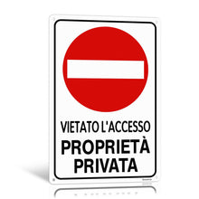 Carica l'immagine nel visualizzatore di Gallery, Cartello Proprietà Privata Alluminio Divieto di Accesso 20x30cm (A4) Vietato l Accesso Proprieta Privata Cartelli Sicure