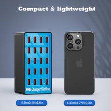 Carica l'immagine nel visualizzatore di Gallery, Caricatore Multiplo, Stazione di Ricarica a 20 Porte USB da 100W/20A, Hub di Alimentazione Compatibile Con iPhone 15/14/