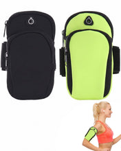 Carica l'immagine nel visualizzatore di Gallery, Borsa da braccio sportiva 2 pezzi, sportarmband e handytasche con kopfhörerfach, schweißfest, per corsa, joggen, fitness