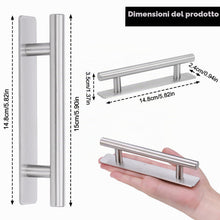 Carica l'immagine nel visualizzatore di Gallery, 2 Pz Maniglia Adesiva Senza Foratura Acciaio Inox per Mobili, 14.8 x 2.4CM