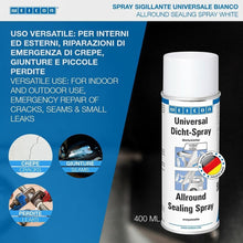Carica l'immagine nel visualizzatore di Gallery, WEICON Spray Sigillante Impermeabilizzante Universale - Plastica Liquida Adesiva per Sigillatura Fessure e Cuciture - Im