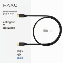Carica l'immagine nel visualizzatore di Gallery, PAXO Cavo da USB C a USB C da 0,5 m, trasferimento dati a 10 Gbps, USB 3.2 Gen2x1, cavo di ricarica e cavo dati USB tipo