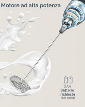 Carica l'immagine nel visualizzatore di Gallery, Montalatte Elettrico, Mini Frusta in Acciaio Inox per Caffè e Cappuccino