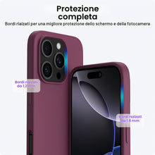Carica l'immagine nel visualizzatore di Gallery, ORNARTO Cover per iPhone 16 Pro Silicone,Antiurto,Vino Rosso