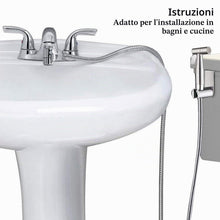 Carica l'immagine nel visualizzatore di Gallery, Bidet Portatile Kit Doccetta -Spruzzatore per WC con doppia modalità, in Acciaio Inossidabile, con Deviatore 2 Vie, con 