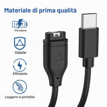 Carica l'immagine nel visualizzatore di Gallery, Type C Caricatore per Garmin Fenix 8 E 7 7S 7X 6 6S 6X 5 5S 5X Forerunner 935 945 45 45S 245 Approach S10 S40 S60 X10 Qu