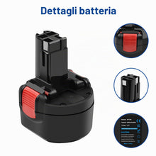 Carica l'immagine nel visualizzatore di Gallery, 9,6V 4800mAh Ni-MH Sostituzione Batteria per Bosch BAT048 BAT100 BAT119 BH984 BPT1041 PSR 960 PLI PAG PAG GLI GDR GSR 9.