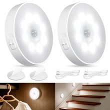 Carica l'immagine nel visualizzatore di Gallery, AiQInu 2 Pezzi Luce Notturna Sensore Movimento, 3 Modalità Luce Notturna Interna(Auto/On/Off), Adesiva Lampada Armadio L