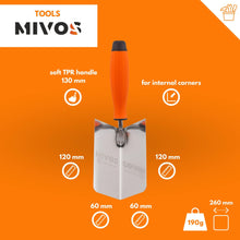 Carica l'immagine nel visualizzatore di Gallery, Mivos 2x Spatola Angolare Antiruggine 120 x 60 mm - Cazzuola Angolare Interna ed Esterna in Acciaio Inox - Cazzuola per 