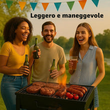 Carica l'immagine nel visualizzatore di Gallery, Barbecue Portatile a Carbone con Maniglia – Grill Compatto da Tavolo per Campeggio, Giardino, Balcone e Picnic