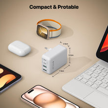 Carica l'immagine nel visualizzatore di Gallery, Caricatore USB C, 40 W 4 Porte Caricatore Piatto Multiplo PD 3.0, Adattatore di Alimentazione Dimensioni Ridotte Salvasp
