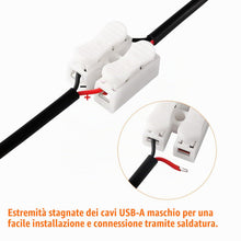 Carica l'immagine nel visualizzatore di Gallery, 5 Pezzi USB-A Maschio 2 Pin Filo Nudo, 30cm 22AWG USB 2.0 Maschio Spina 2pin Filo DIY Pigtail Cavo di Alimentazione, per
