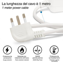 Carica l'immagine nel visualizzatore di Gallery, VELAMP - Ciabatta Multipresa Piatta a Presa Multipla (2 Prese Schuko + 10/16A e 4 Prese 10/16A), Ciabatta Elettrica Mult
