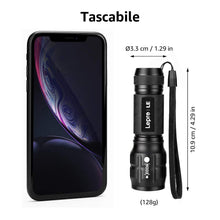 Carica l'immagine nel visualizzatore di Gallery, Lepro Torcia LED Potente Professionale Zoomabile,3 AAA Batterie Incluse