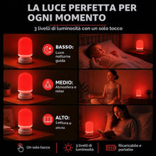 Carica l'immagine nel visualizzatore di Gallery, NXT - Lampada Notturna 620nm per Sonno e Relax | Illuminazione Rubino per Neonati e Adulti | Red Light Ricaricabile USB 