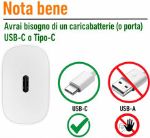 Carica l'immagine nel visualizzatore di Gallery, Samsung Caricatore USB-C 25W EP-TA800 originale confezione bulk senza cavo, Ricarica Rapida Fast Charging PD, Alimentato