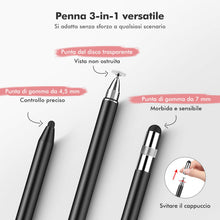 Carica l'immagine nel visualizzatore di Gallery, Penna per Tablet MEKO 3 in 1 Penna pour iPad/iPhone/Samsung/Android/IOS, Penna Touch Tablette ad Alta Sensibilità e Prec