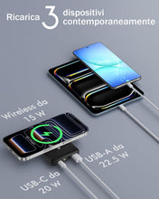 Carica l'immagine nel visualizzatore di Gallery, Podoru Power Bank per MagSafe, 10000mAh Pieghevole Magneitco Powerbank