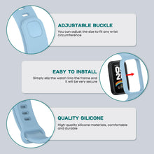Carica l'immagine nel visualizzatore di Gallery, 6 Pezzis Silicone Cinturini Compatibile con Xiaomi Smart Band 9 Active/Redmi Smart Band 3, Regolabile Sportivo Cinturino