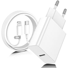 Carica l'immagine nel visualizzatore di Gallery, Caricatore per iPhone, Caricatore USB C Rapido Alimentatore Presa con Cavo per Lightning da 2M, Caricabatterie USB C Spi