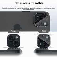 Carica l'immagine nel visualizzatore di Gallery, per iPhone 15 /iPhone 15 Plus Camera Vetro temperato, Anti Graffi HD Trasparenza Fotocamera Protettiva Screen Protector 