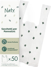 Carica l'immagine nel visualizzatore di Gallery, Eco by Naty Sacchetti ecologici usa e getta - Sacchetti per pannolini per bambini, 100% compostabili e biodegradabili (c